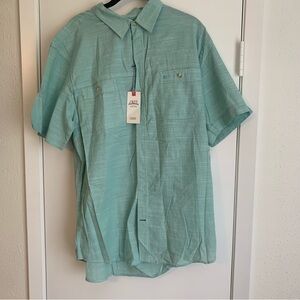 Izod Men's Light Blue Casual Button Down Shirt